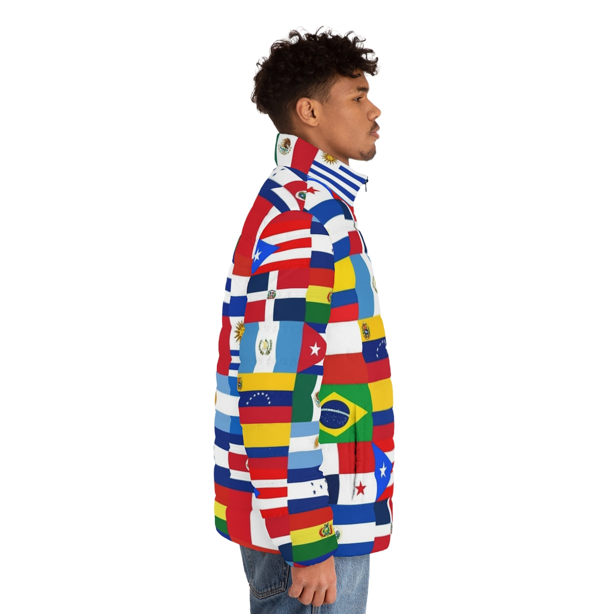 Flags of Latin America Puffer Jacket - men side right