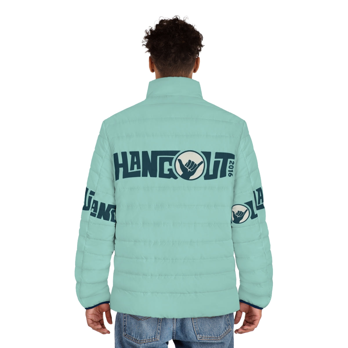 Hangout Music Festival Blue Puffer Jacket - men back