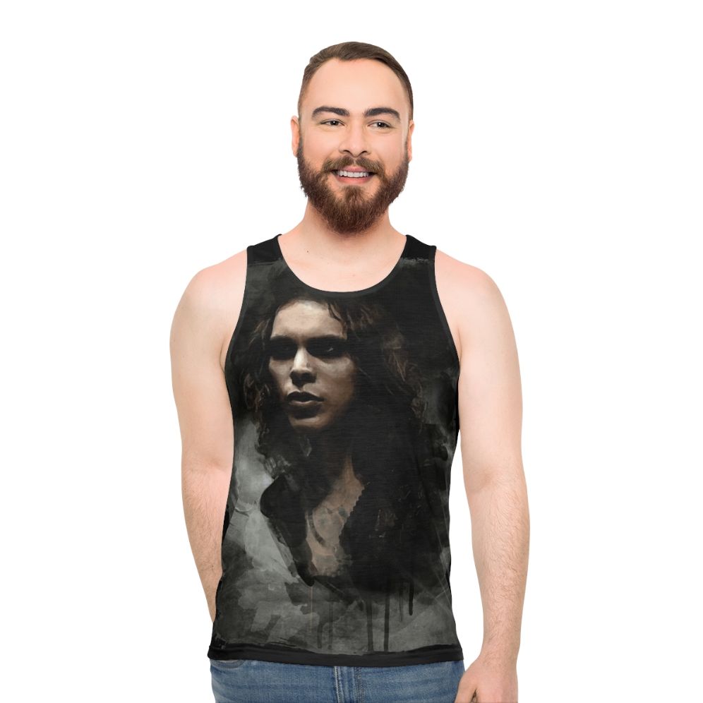 Unisex tank top with heartagram watercolor design - men