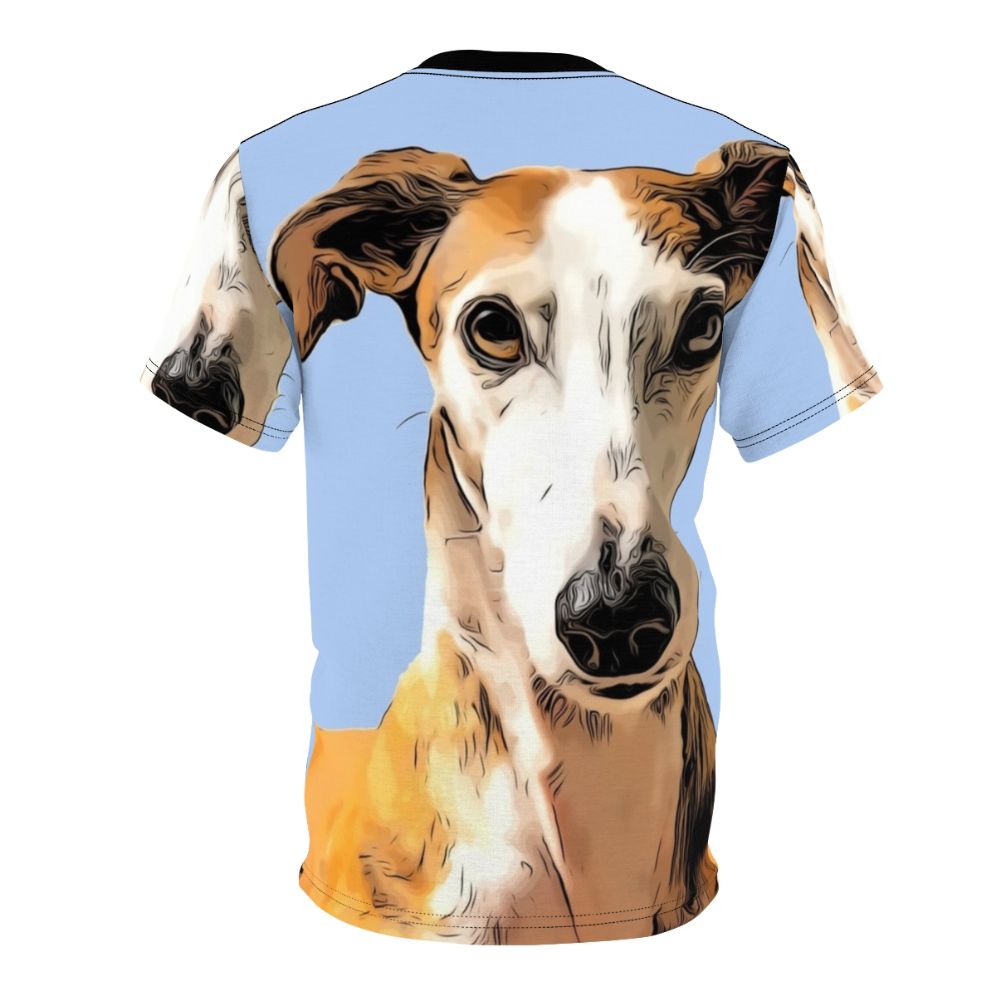 Minimalist abstract grey hound graphic on a high-quality t-shirt - Back