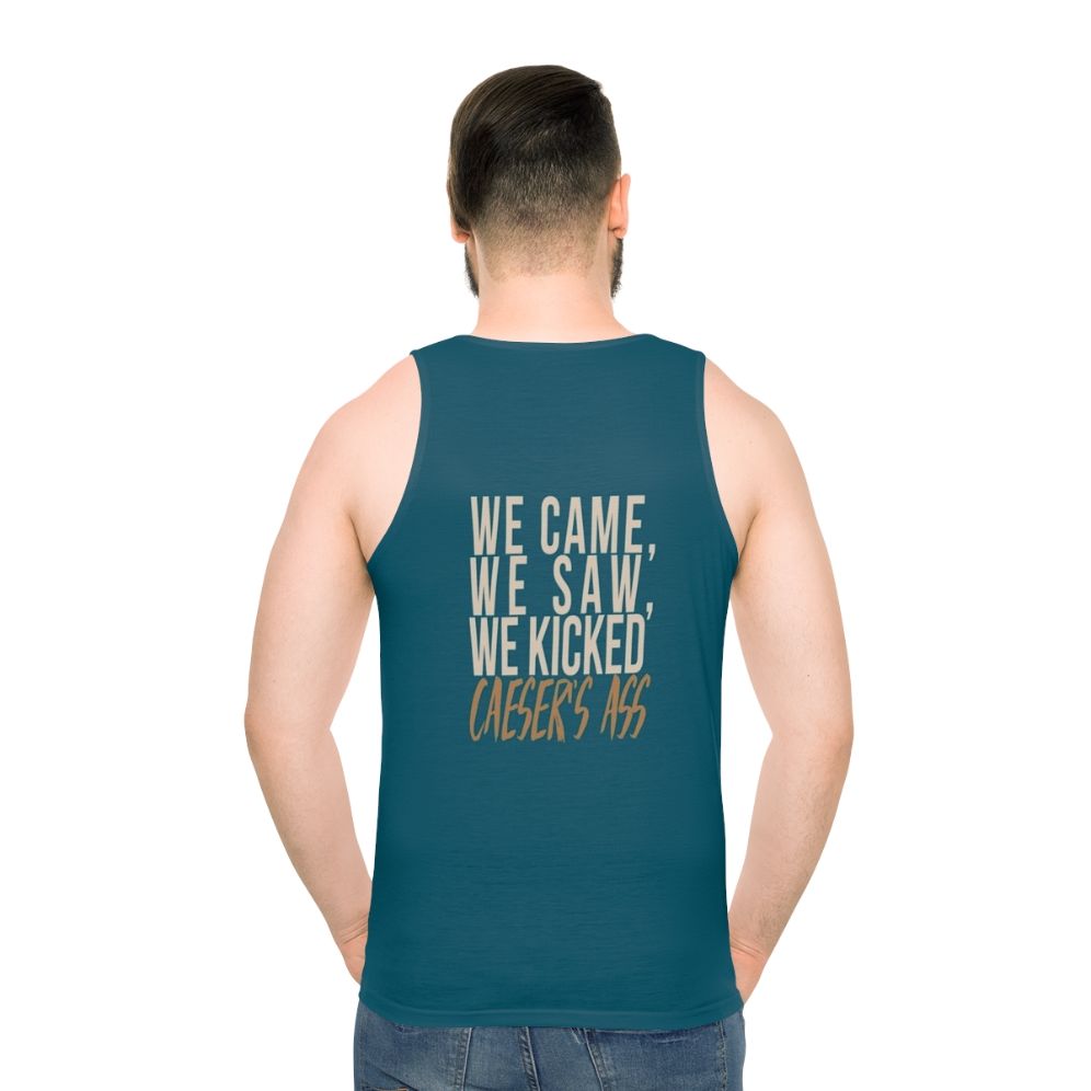 Unisex tank top featuring Julius Caesar quote from Legends of Tomorrow - men back