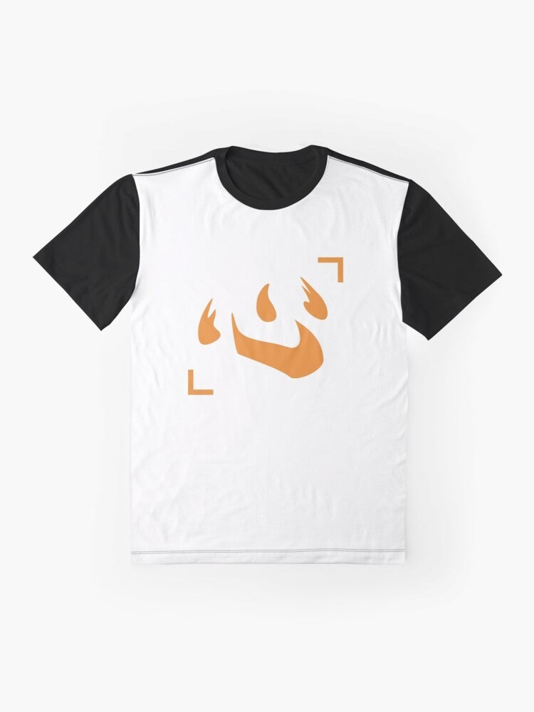 Hunter x Hunter Netero Spirit Sign Graphic T-Shirt featuring the character Isaac Netero and his nen power symbol - Flat lay