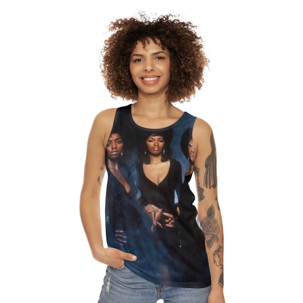 Unisex tank top featuring classic soul music design - women