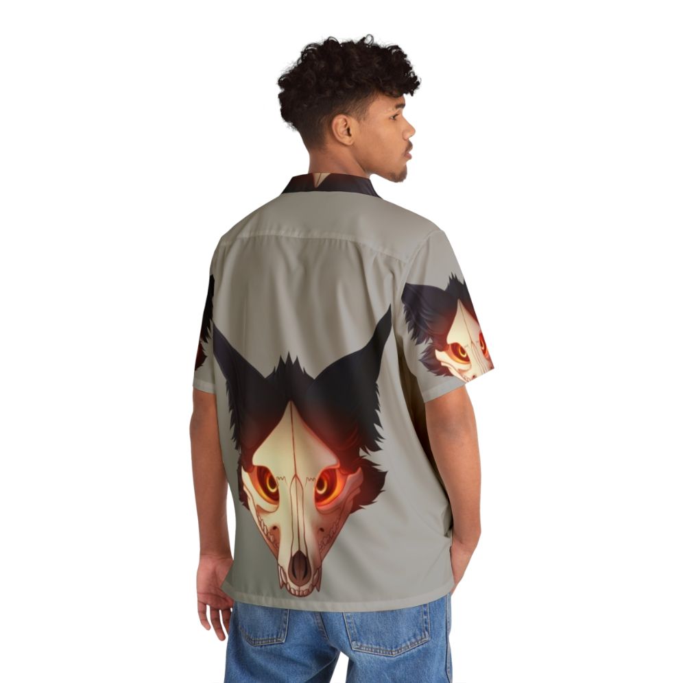 Cadaver Hawaiian Shirt with Skull, Wolf, and Monster Designs - People Back