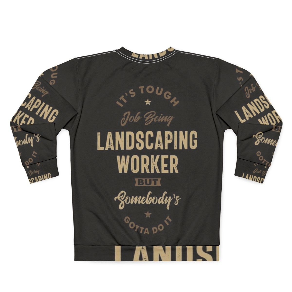 Landscaping Worker Wearing Durable Sweatshirt - Back