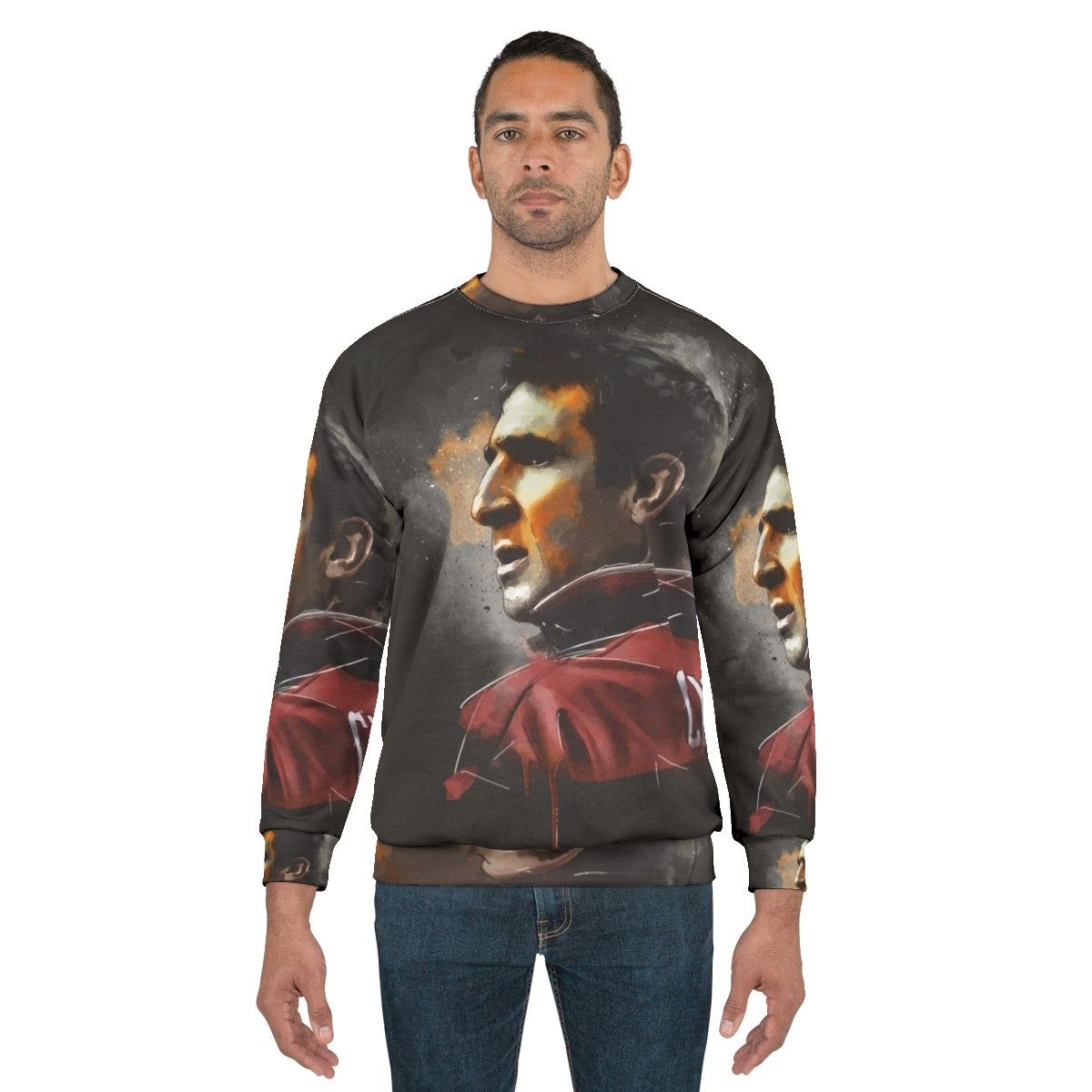 Eric Cantona Painting Sweatshirt for Manchester United Fans - men