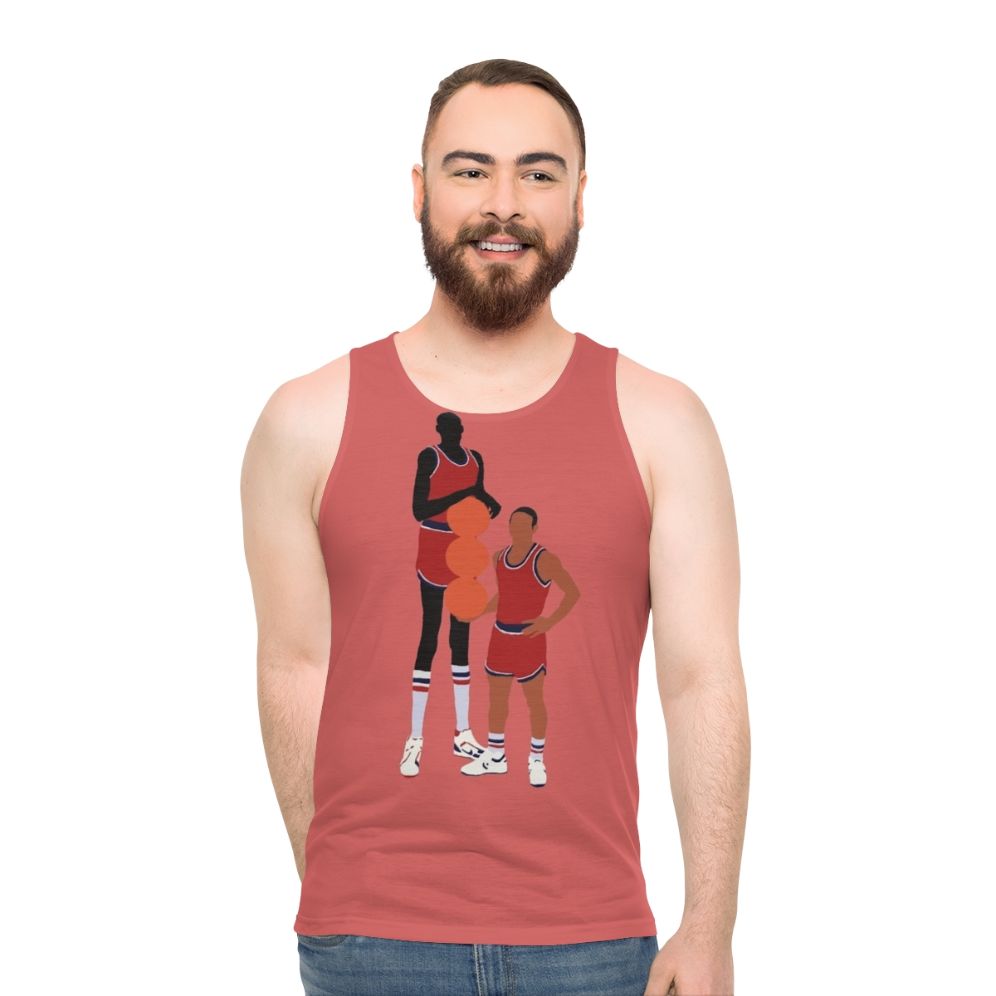 Manute Bol and Muggsy Bogues basketball art unisex tank top - men