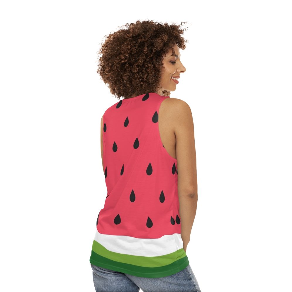 Watermelon abstract unisex tank top - women back