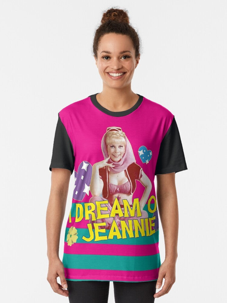 Retro I Dream of Jeannie Genie Graphic T-Shirt featuring the iconic 70s TV series - Women