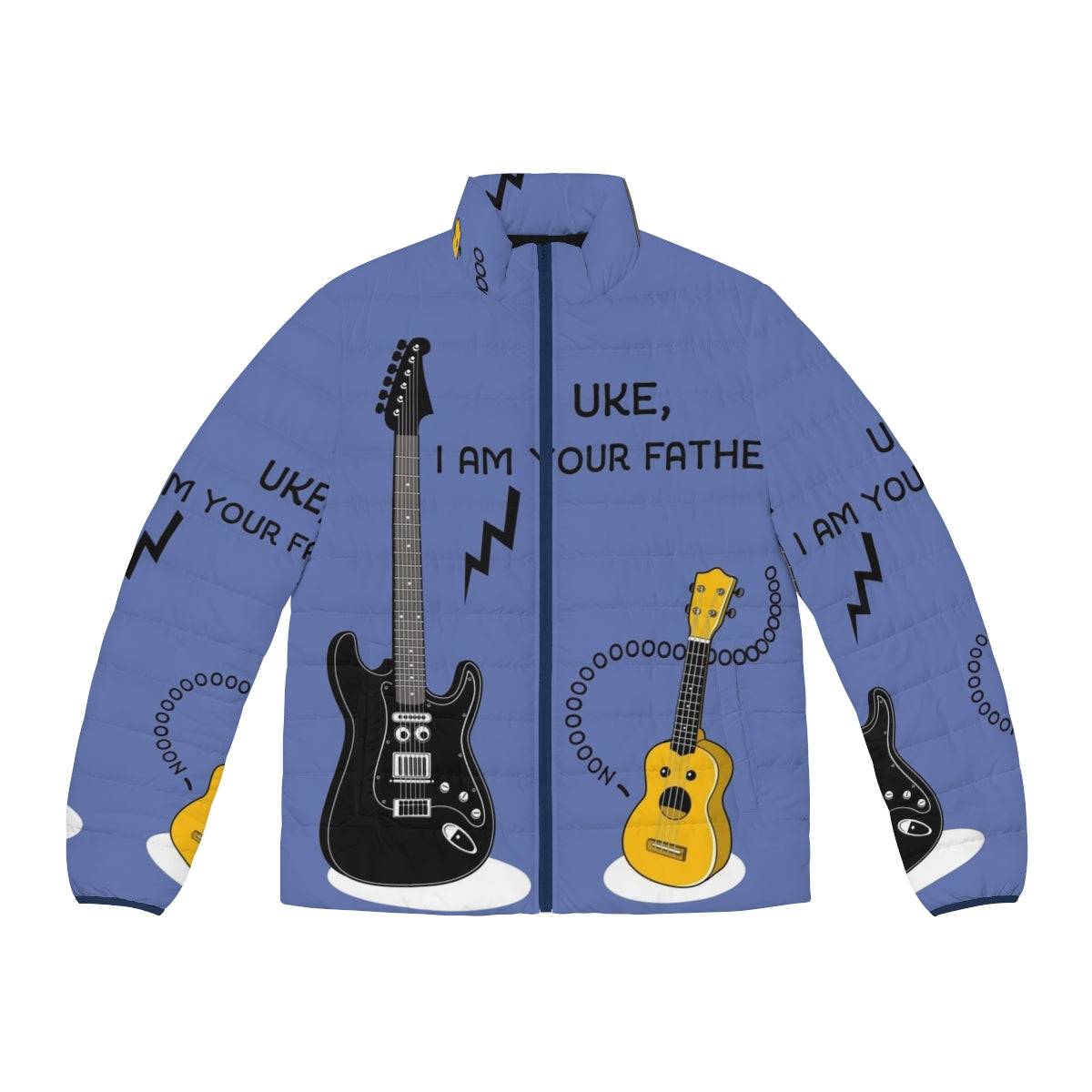 Uke I Am Your Father Star Wars Puffer Jacket with ukulele and Darth Vader design