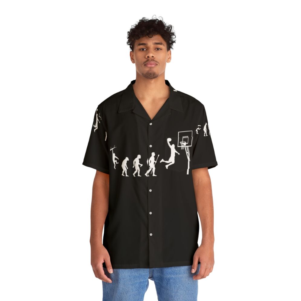 Basketball Evolution Funny Hawaiian Shirt - People Front