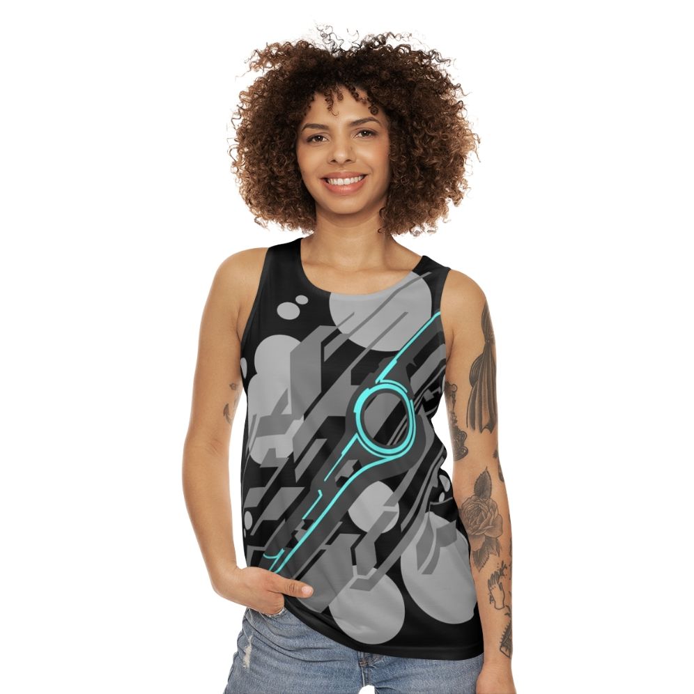 Xenoblade Chronicles abstract grey unisex tank top - women