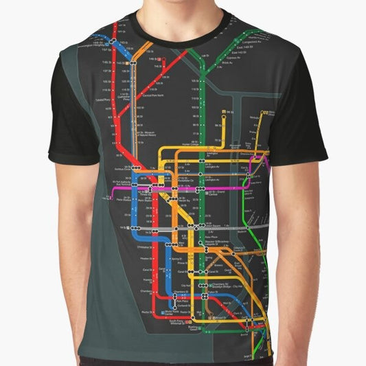 New York City subway map graphic t-shirt