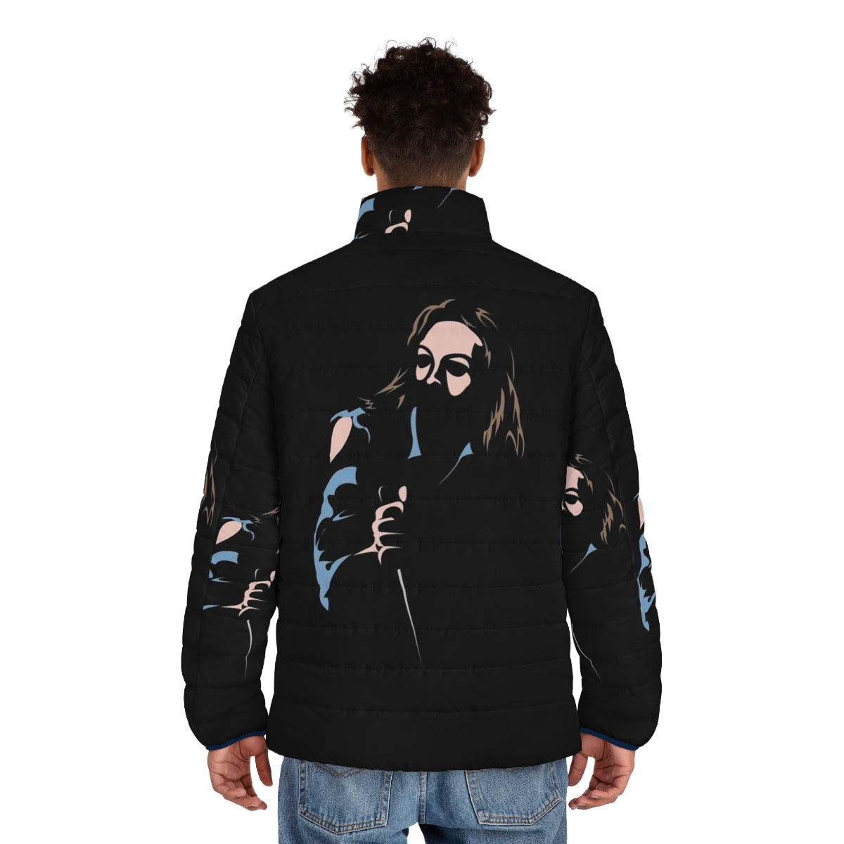 Final Girls Laurie Strode Horror Puffer Jacket with Michael Myers and Halloween imagery - men back