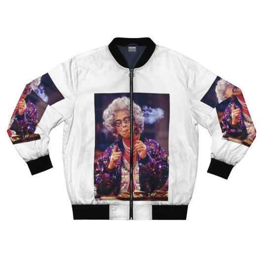 Vintage-style bomber jacket with "The Nanny" Fran Fine inspired design