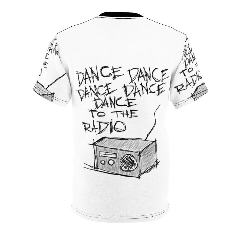 Dance to the Radio tribute t-shirt featuring Joy Division and New Order inspired artwork - Back