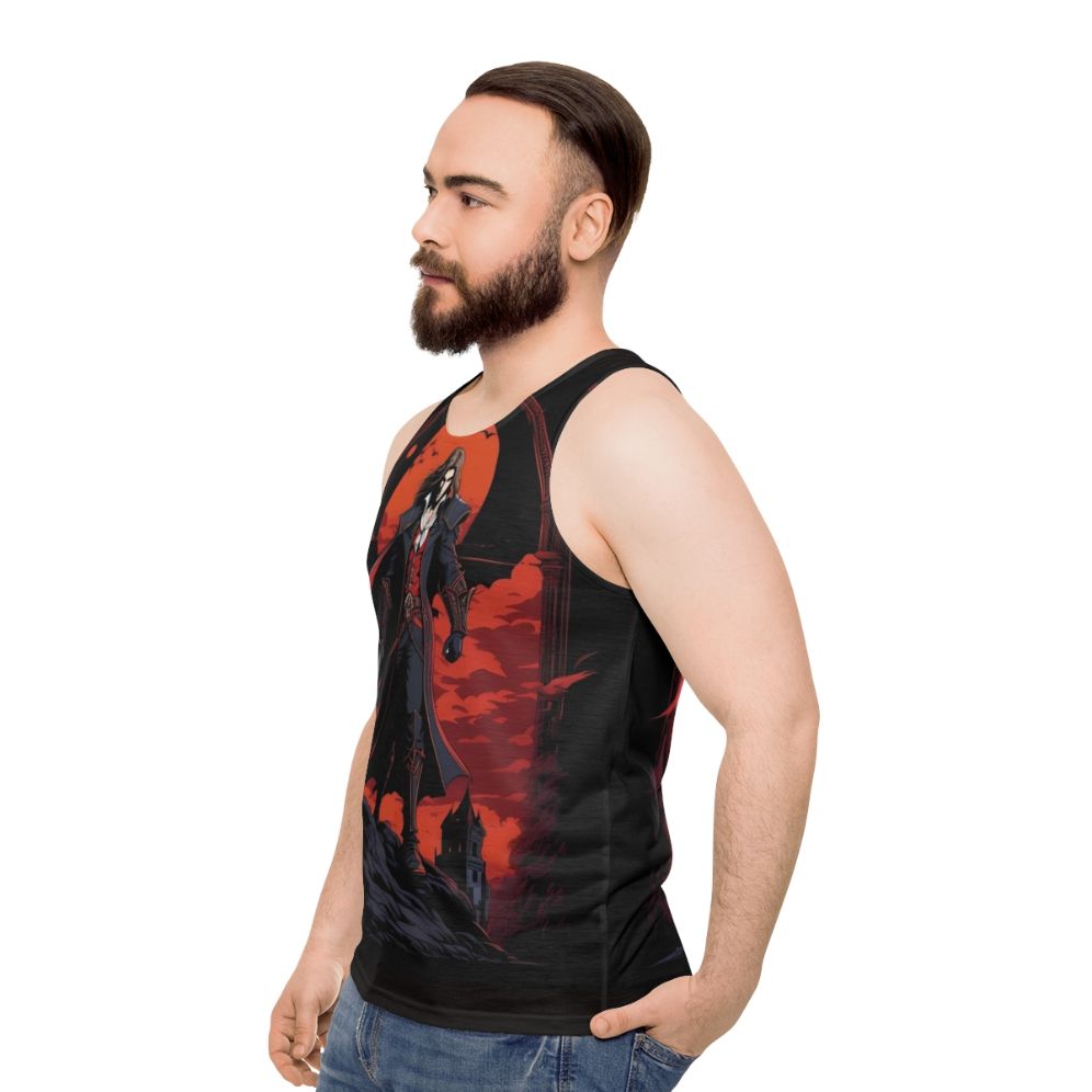 Castlevania Dracula Epic Retro Design Unisex Tank Top - men side