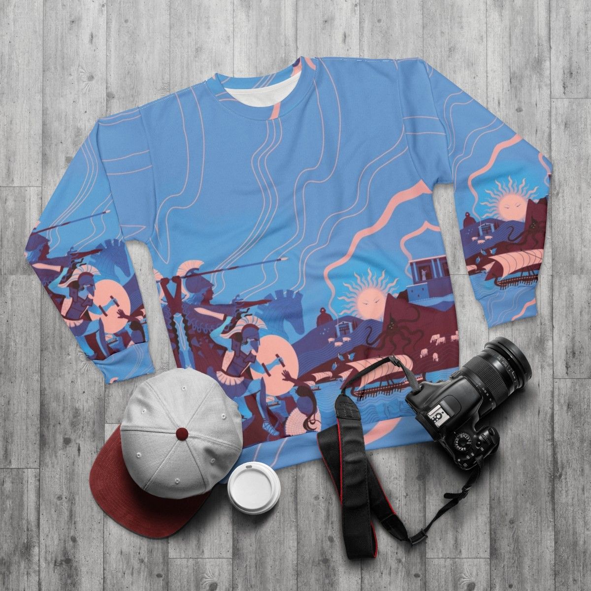 Homeric Landscape Winter Sweatshirt - flat lay