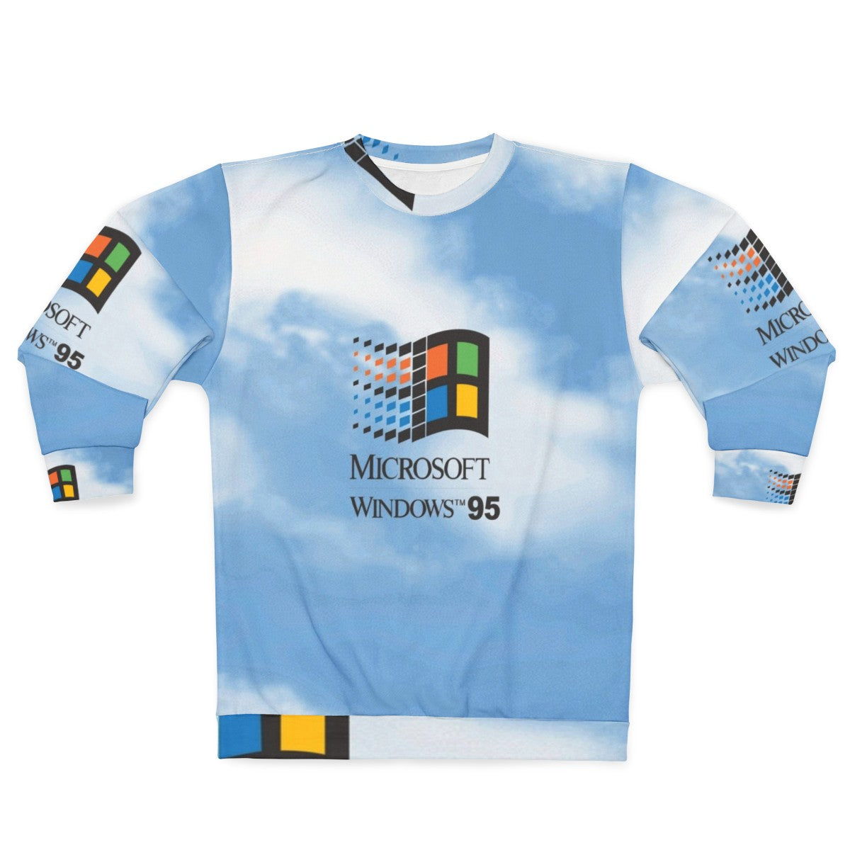 Retro Windows 95 & 98 logo sweatshirt in classic sky blue aesthetic