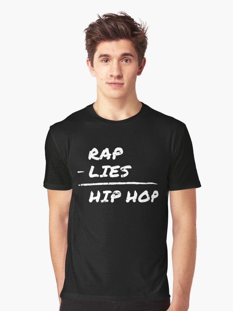 Graphic tee featuring hip hop and rap music culture with "realness" design - Men