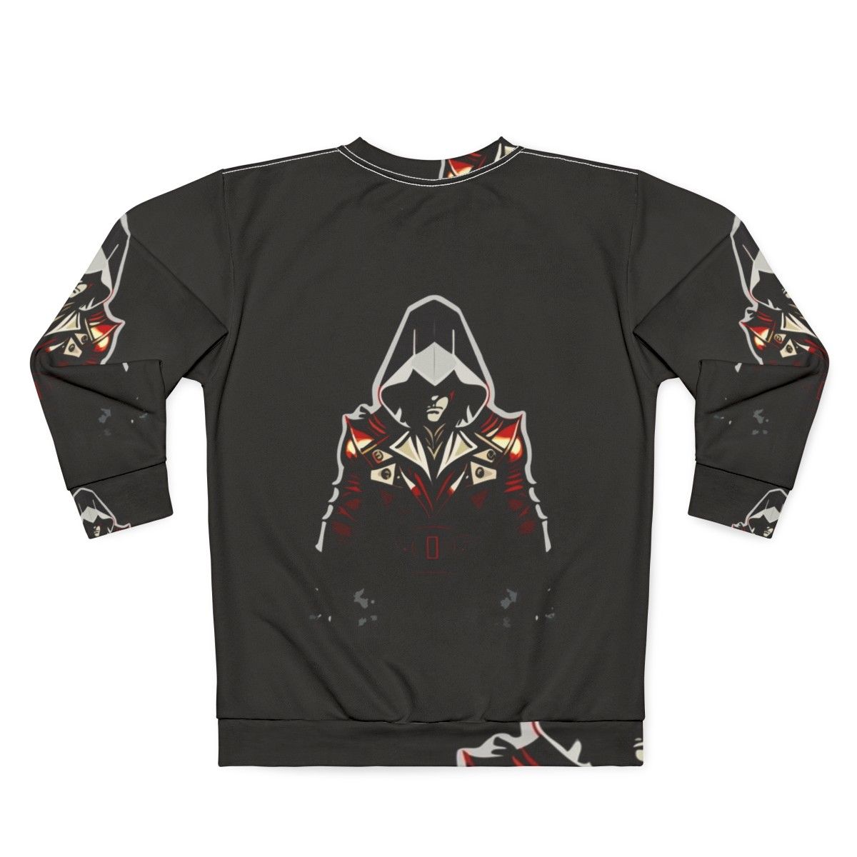 Assassins Creed inspired sweatshirt with iconic characters and stealth action design - Back