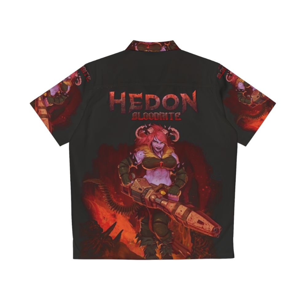 Retro Hedon Bloodrite Hawaiian Shirt - Fantasy Video Game Character Clothing - Back