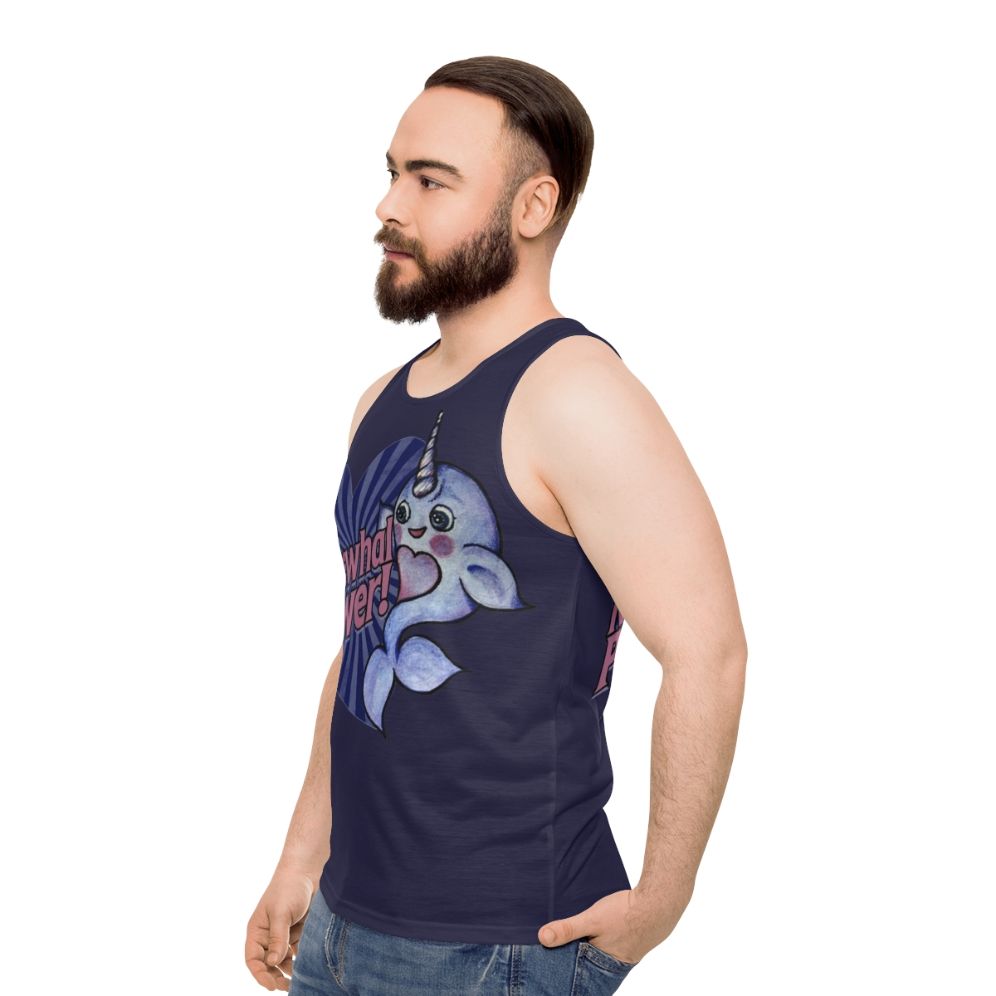 Narwhal power unisex tank top - men side