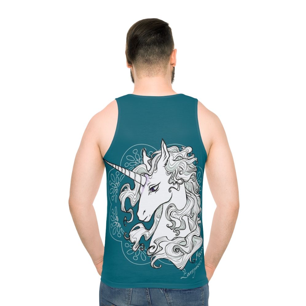 The Last Unicorn Sea Green Unisex Fantasy Tank Top - men back