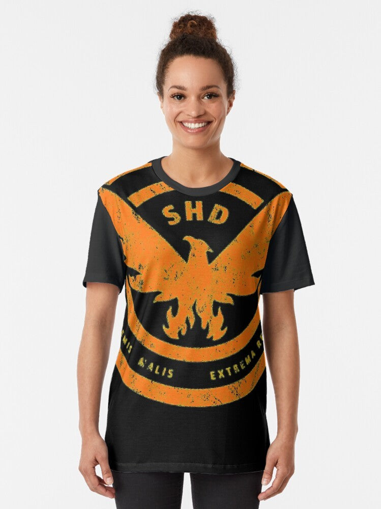 The Division SHD Distressed Graphic T-Shirt - Essential Tee with the SHD logo - Women