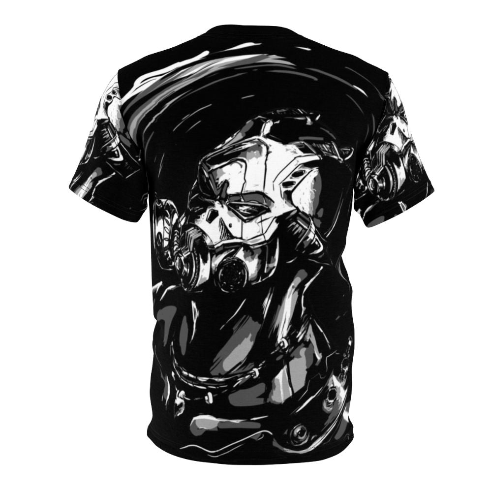 Borderlands inspired Krieg t-shirt with dark, dramatic fan art design - Back