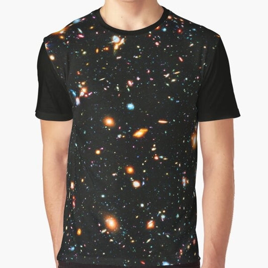 Hubble Extreme Deep Field Graphic T-Shirt featuring a cosmic image of the universe