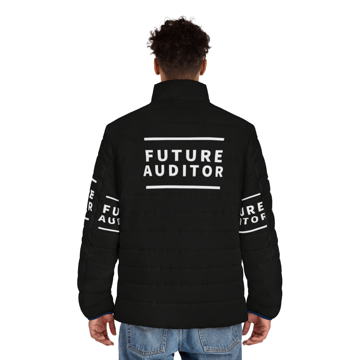 A stylish puffer jacket for the future female auditor - men back