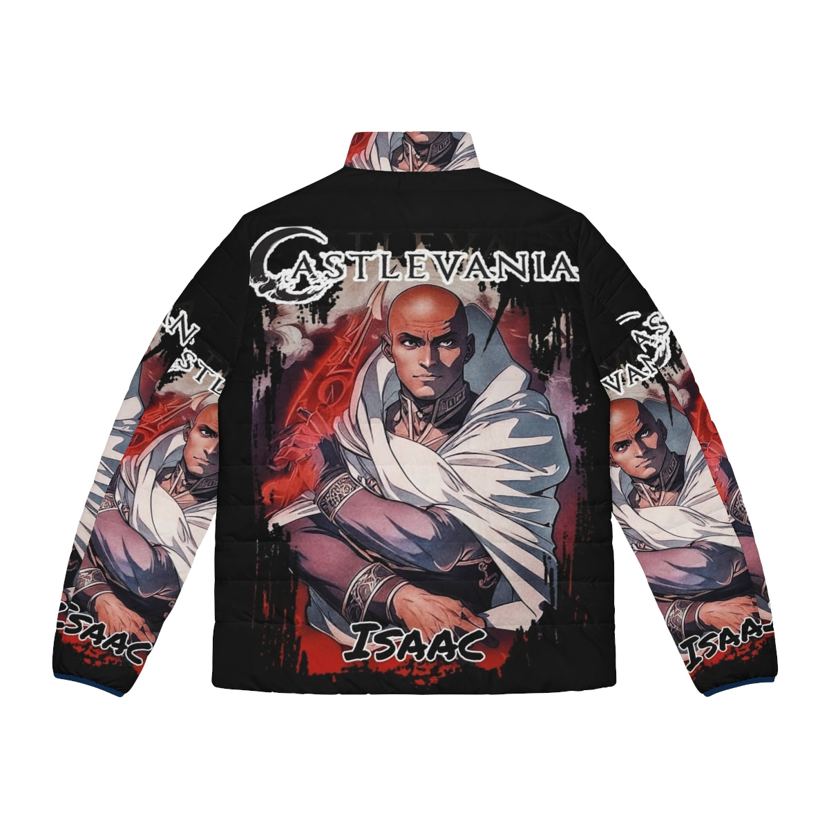 Castlevania Isaac Forge Master Puffer Jacket with Anime Inspired Design - Back