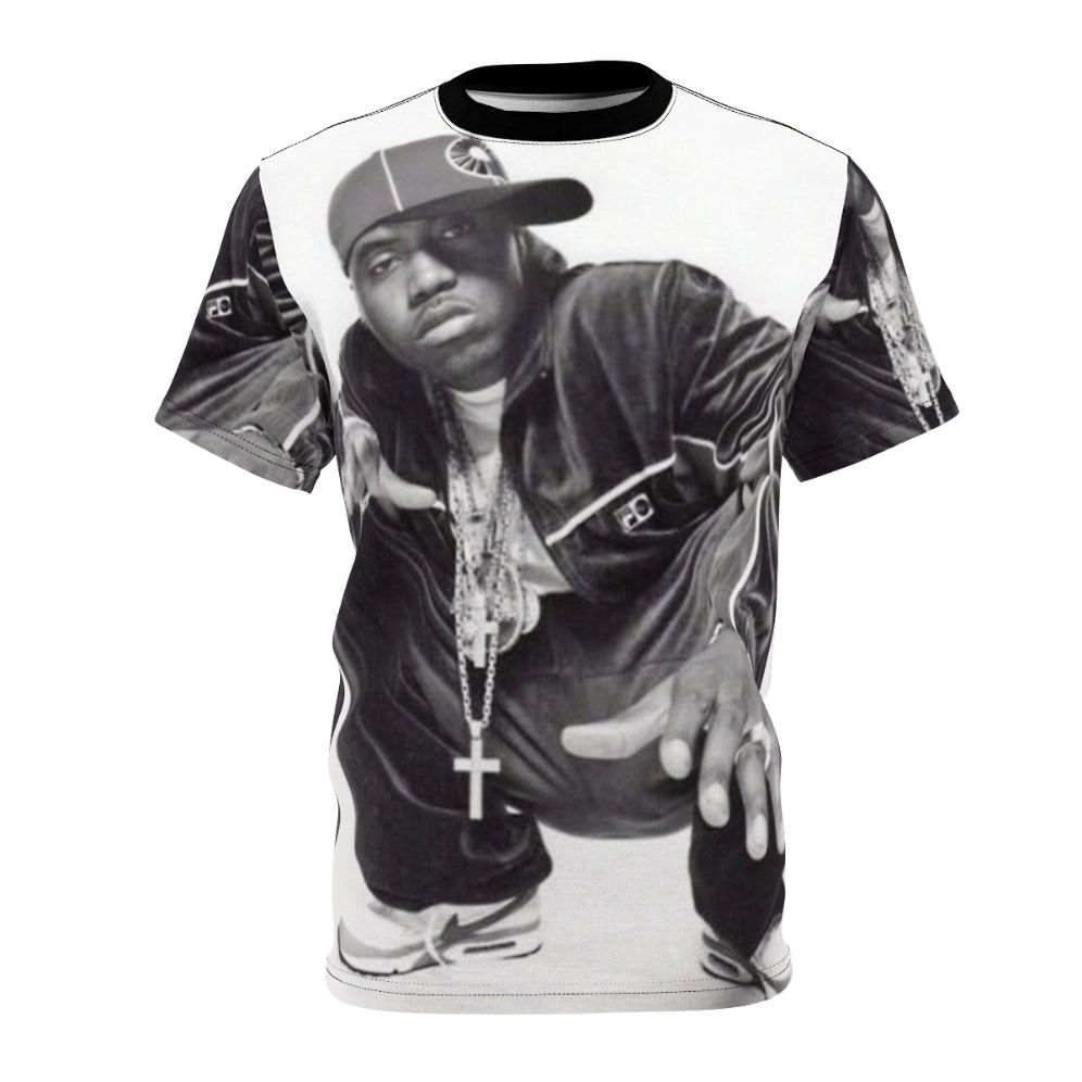 Nas inspired photoshoot graphic tee, featuring artistic imagery of the acclaimed rapper