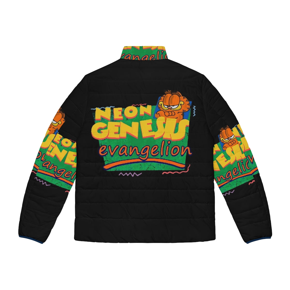 Neon Genesis Evangelion Nge Garfield Puffer Jacket - Back