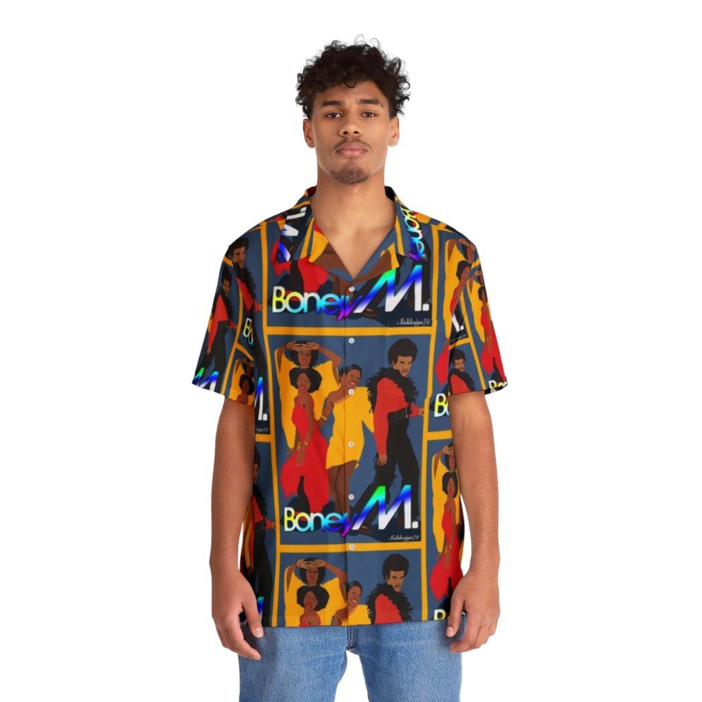 Boney M-inspired Hawaiian shirt with retro music group graphics - People Front