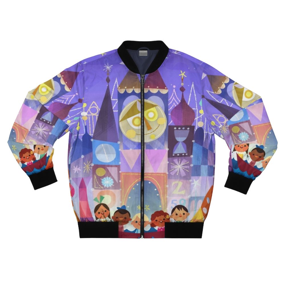 Bomber jacket with Disney 'It's a Small World' theme park design