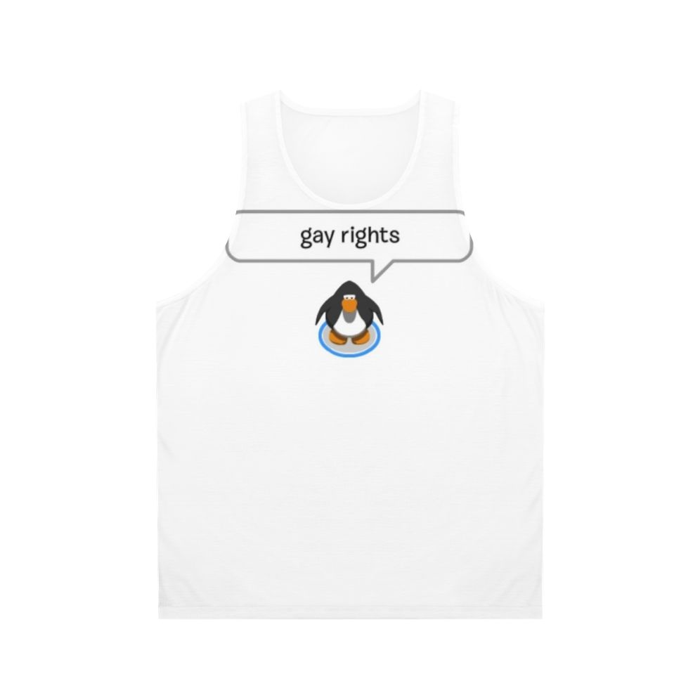 Gay rights penguin design unisex tank top