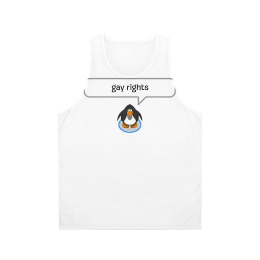 Gay rights penguin design unisex tank top