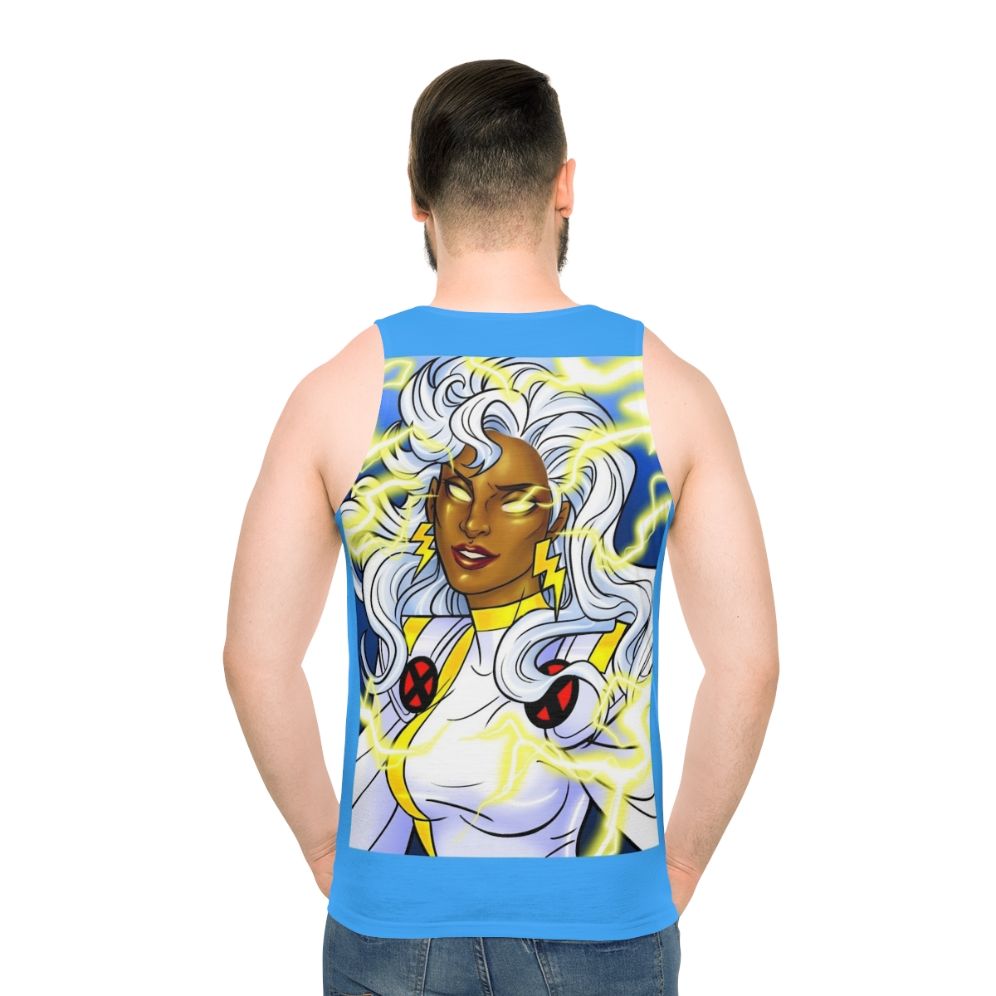 Mutant superhero power thunderstorm unisex tank top - men back