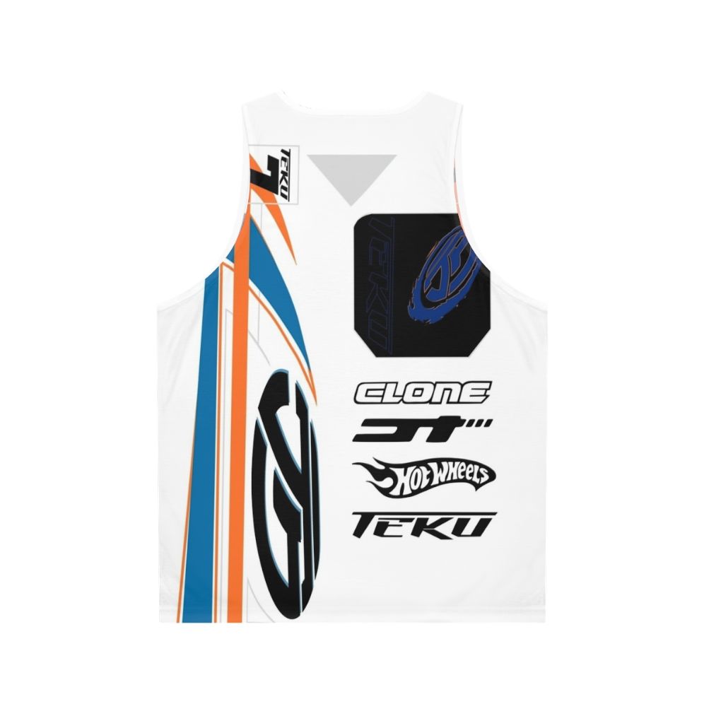 Power Rage Unisex Tank Top with Acceleracers and Hot Wheels Graphics - Back