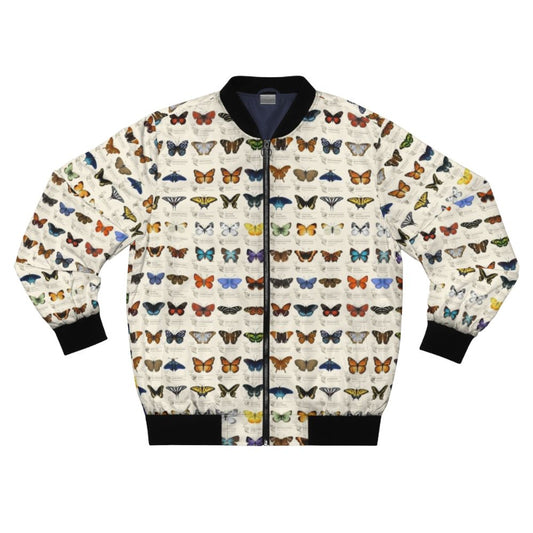 Butterflies of North America bomber jacket featuring a graphical design of different butterfly species