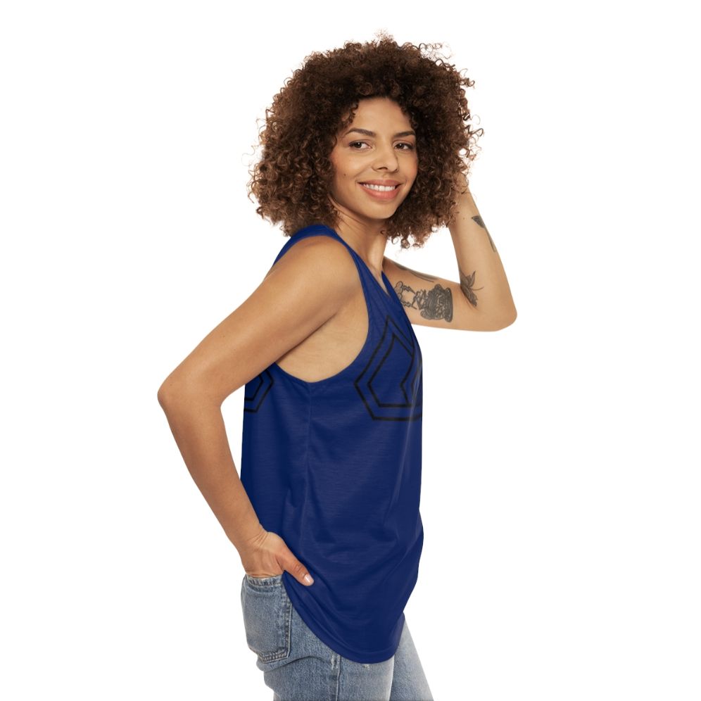 Unisex tank top with "Legend" design by The Score band - women side