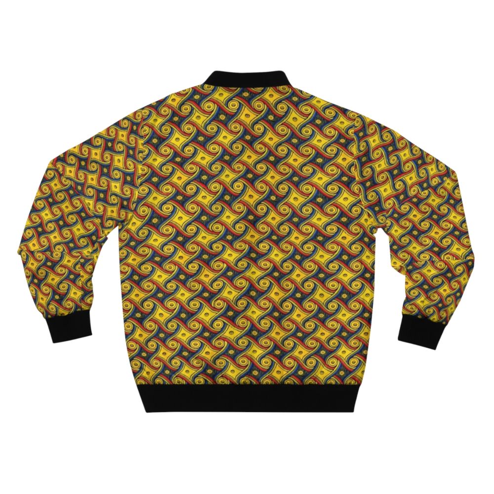 Brighter retro Marriott hotel carpet pattern art bomber jacket - Back