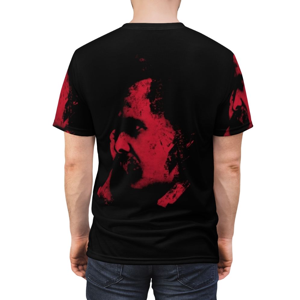 Portrait t-shirt featuring the image of philosopher Friedrich Nietzsche - men back