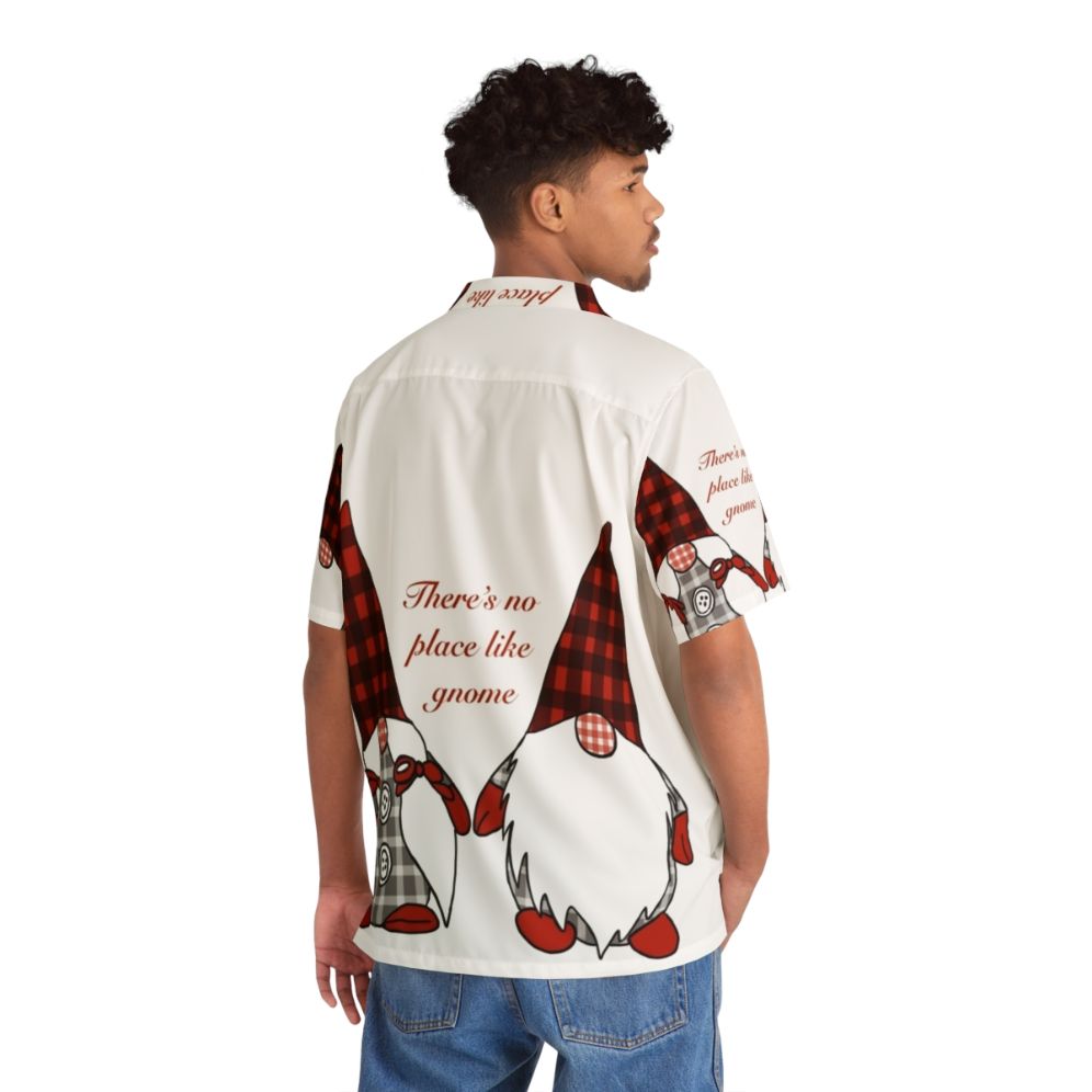 Festive gnome-themed Hawaiian shirt for Christmas and winter - People Back