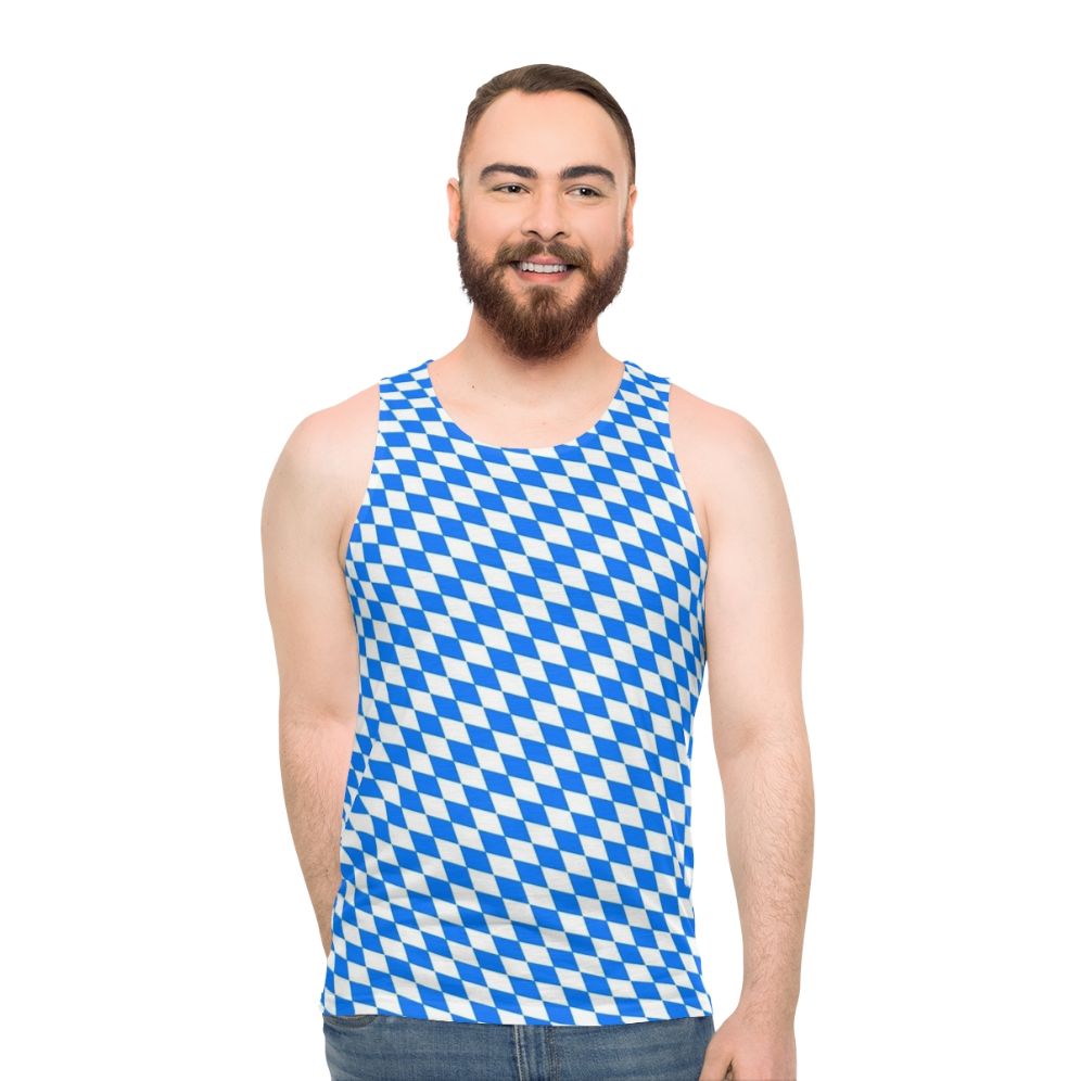 Bavarian diamond pattern unisex tank top - men