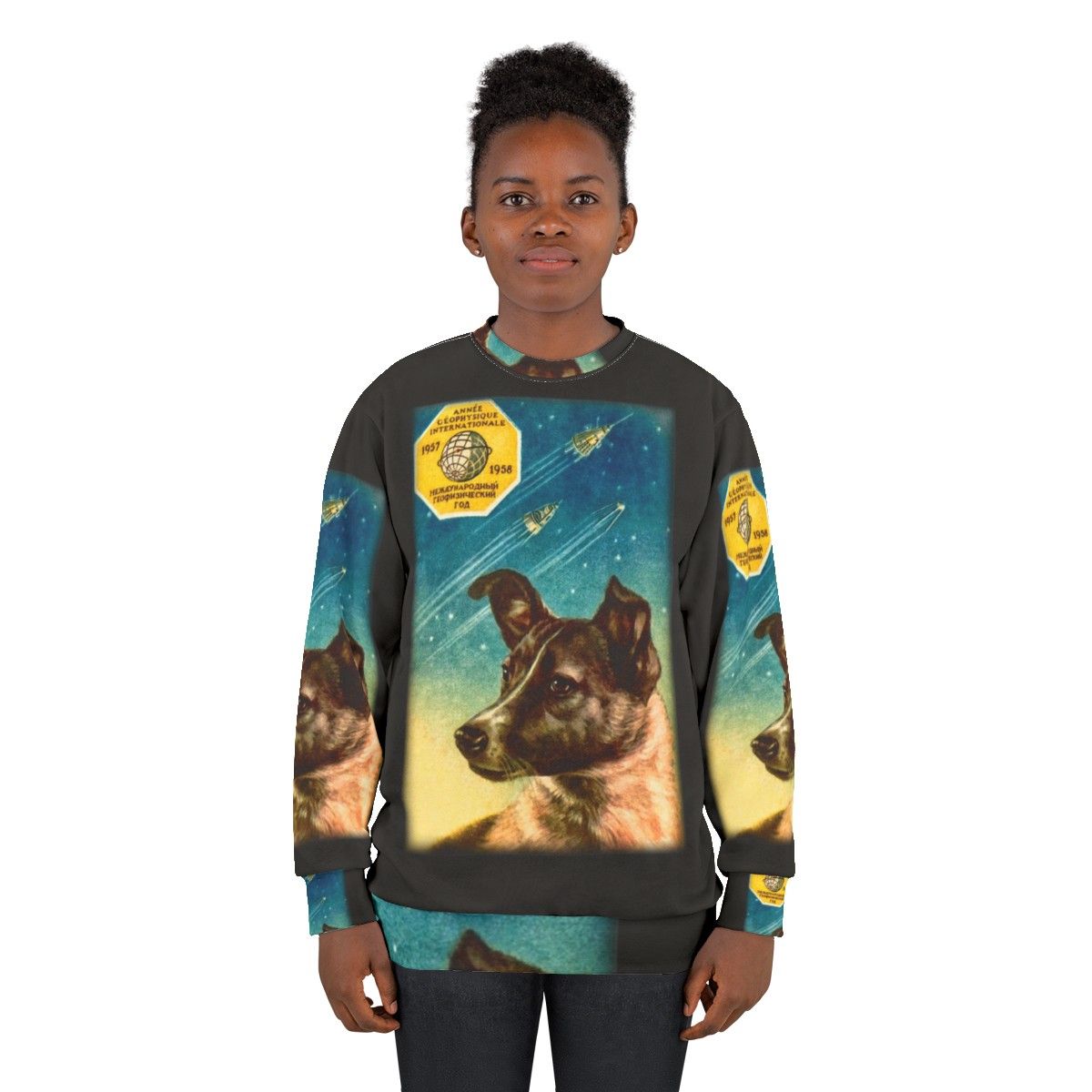 Laika the Sputnik 2 Russian Space Dog Sweatshirt - women