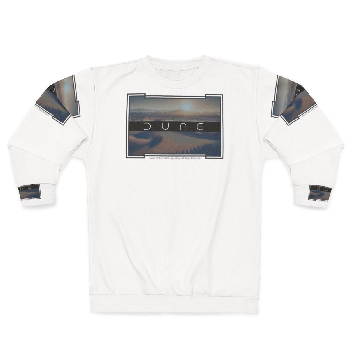 Dune movie inspired unisex sweatshirt with white background