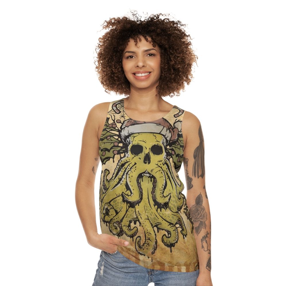 Cthulhu Christmas unisex tank top - women